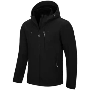 Men's Softshell Jacket with Hood Waterproof Windbreaker